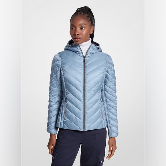 Michale Kors Reversible Quilted Nylon Signature Logo Packable Puffer Jacket| NEW - Picture 1 of 11